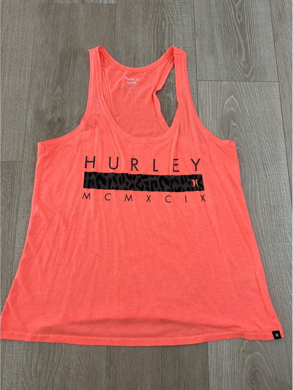 Hurley coral graphic racerback tank